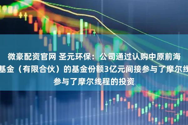 微豪配资官网 圣元环保：公司通过认购中原前海股权投资基金（有限合伙）的基金份额3亿元间接参与了摩尔线程的投资